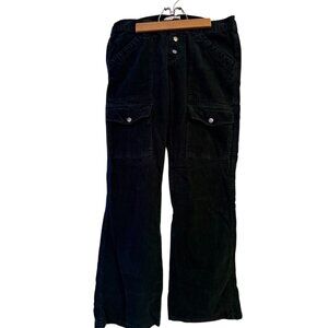 Joie Black Corduroy Utility Cargo Pants 100% Cotton Size 6
